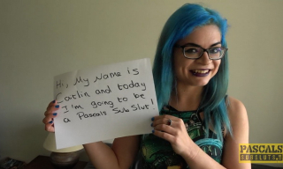 British punk with crazy hair Caitlin Minx gets dicked like a dirty slut in her opaques & bondage bra