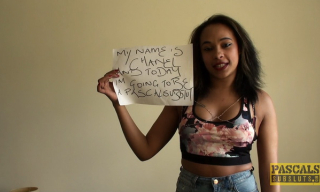 Exotic chick Chanel Santos chokes on meat and pukes cum after a degrading fuck in stockings & boots