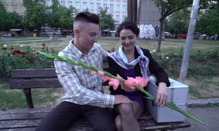 Slim mature Lucinda has a sex date with a younger man opening her slim stockinged legs for a ride