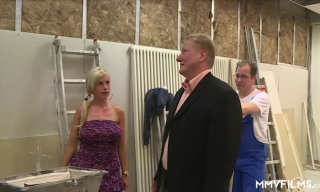 Bigtitted blonde gets DPed and double creamed in her tan stockings and boots at the quarry