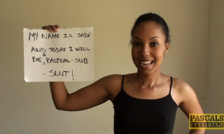 Kinky dark-skinned Brit Sade Rose loves every sec of a pretty raw and gooey fuck in black fishnets