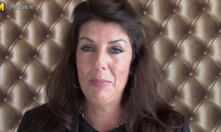 Stacked UK mature Lulu Lush teases with her giant melons before readily spreading her stockinged legs